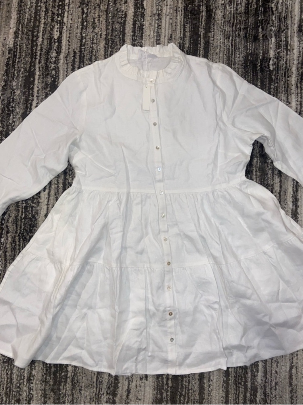 Alice Walk NWT Linen Tiered White Dress Size XL